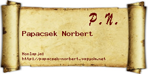 Papacsek Norbert névjegykártya